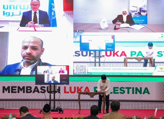 Baznas menggelar Public Expose bertajuk 'Membasuh Luka Palestina' yang diselenggarakan di Jakarta pada Rabu, 15 Januari 2025 kemarin. (Sumber: Dok. Baznas)