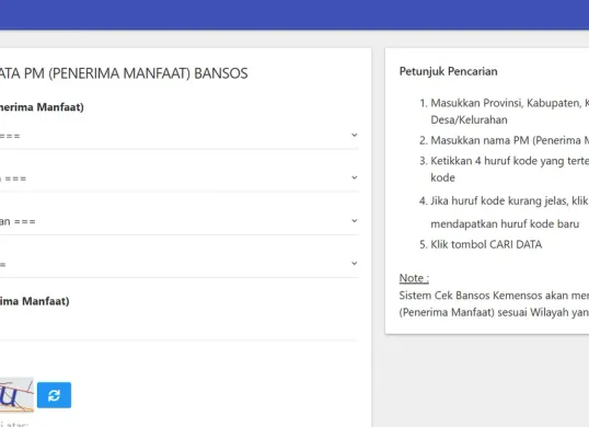 Database bantuan sosial Kemensos. (Sumber: Kemensos RI)