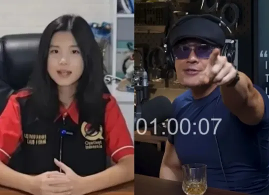Kate Victoria Lim menyentil Deddy Corbuzier yang membahas soal kematian ayahnya, Alvin Lim. (Sumber: Tangkap Layar YouTube/Deddy Corbuzier)