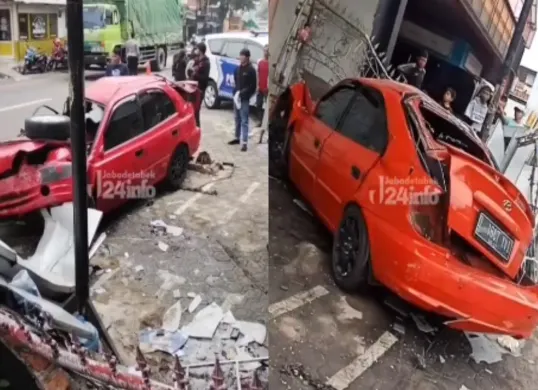 Kecelakaan beruntun di Jatinangor, Sumedang, Jawa Barat pada Senin, 27 Januari 2025. (Sumber: Tangkap Layar Instagram/@jabodetabek24info)