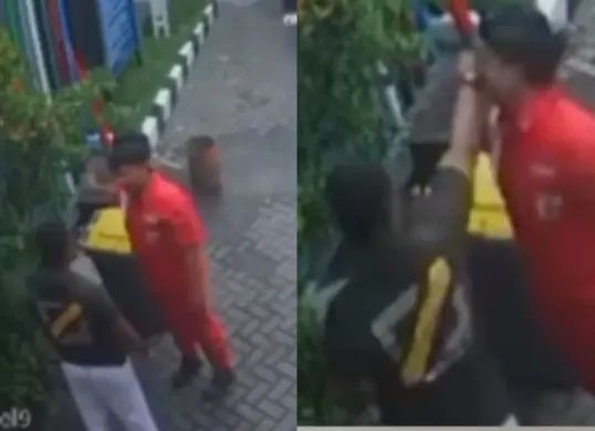 Petugas SPBU di Surabaya, Jawa Timur jadi korban pengeroyokan sejumlah orang karena tak terima ditegur merokok. (Sumber: Tangkap Layar X/@heraloebss)