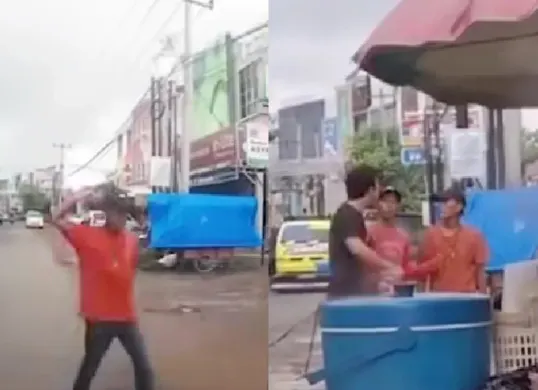 Juru parkir di Karawang, Jawa Barat terlibat cekcok dengan pengemudi mobil karena tidak terima diberi uang koin. (Sumber: Tangkap Layar Instagram/@infokrw)