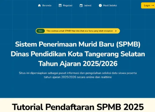 Hasil seleksi PPDB Kota Tangerang Selatan 2025 sudah keluar. Segera cek status kelulusan Anda dan ikuti prosedur daftar ulang sebelum kehabisan kuota! (Sumber: ppdb.tangerangselatankota.go.id)
