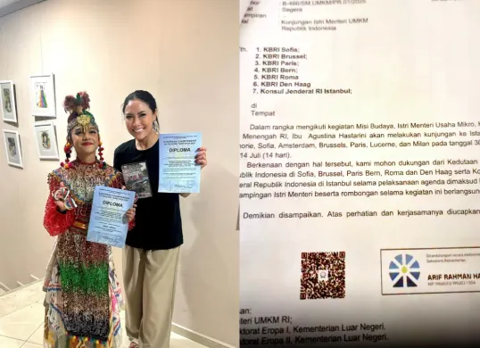 Potret Tina Astari (kiri) istri Menteri UMKM Maman Abdurrahman yang buka suara terkait dugaan gunakan fasilitas negara saat kunjungan ke Eropa. (Sumber: Instagram/Tina Astari)