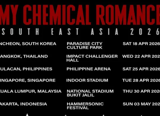 Daftar haraga tiket konser My Chemical Romance di Indonesia belum diumumkan. (Sumber: Instagram/@mychemicalromance)