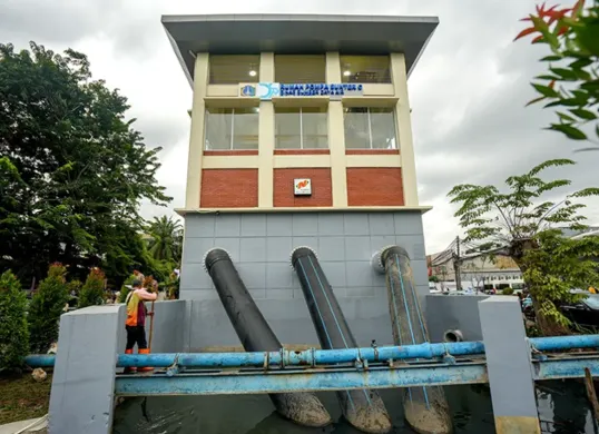 Suasana Rumah Pompa Sunter, Jakarta Utara, untuk atasi banjir. (Sumber: Dok. Sekretariat DPRD DKI)