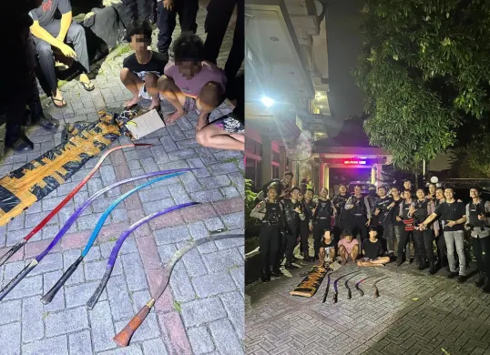 Tim Patroli Perintis Presisi Sat Samapta Polres Metro Jakarta Pusat kembali menggagalkan aksi tawuran dan menangkap tiga remaja bersenjata tajam di wilayah, Senin 2 Juni 2025 dini hari. (Sumber: Polres Metro Jakarta Pusat)