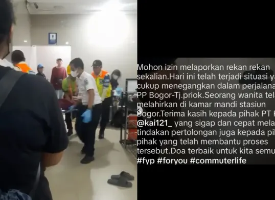 Seorang perempuan baru-baru ini melahirkan secara mendadak di Stasiun Bogor, sebuah insiden yang dengan cepat menjadi viral di media sosial. (Sumber: Instagram/nyinyir_update_official)