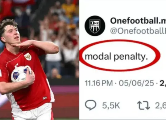 Akun media Malaysia diduga sindir Timnas Indonesia. (Sumber: Kolase/Dok.Timnas Indonesia/ X: @OnefootballM)