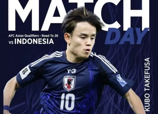 Hasil babak pertama Timnas Indonesia vs Jepang, cek link live streaming di sini. (Sumber: Instagram/@japanfootballassociation)