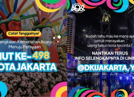Catat tanggalnya! 22 Juni 2025 Jakarta berusia 498 tahun. Temukan daftar acara seru dari Pemprov DKI mulai konser, bazar hingga pameran sejarah. Simak info lengkapnya! (Sumber: Instagram/@dkijakarta)