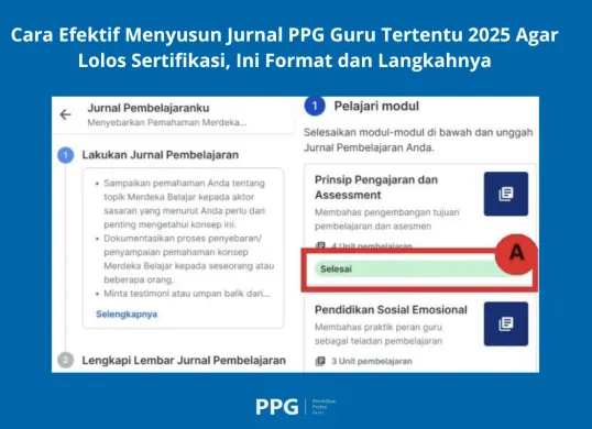 Tampilan fitur Sertifikasi Pendidik di Ruang GTK tempat guru mengerjakan dan mengunggah Jurnal Pembelajaran PPG 2025. (Sumber: Dok/PPG 2025)