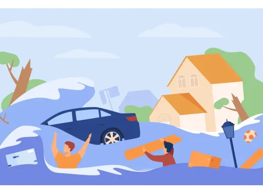 Ilustrasi banjir. (Sumber: Freepik/pch.vektor)