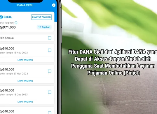 Ilustrasi fitur DANA Cicil yang tersedia di aplikasi DANA. (Sumber: Poskota/Dzikri)