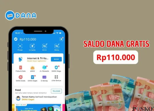Berikut ini cara mendapatkan saldo DANA gratis Rp110.000 dengan mudah dari aplikasi penghasil uang. (Sumber: Poskota/Iko Sara Hosa)