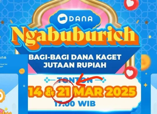 Sehari lagi kesempatan dapatkan saldo gratis dari acara Ngabuburich Ramadhan aplikasi DANA tanggal 23 Maret 2025. (DANA)