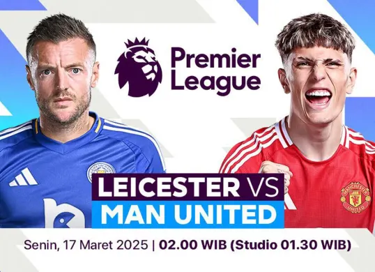 Live Streaming Leicester City vs Manchester United. (Sumber: Vidio)