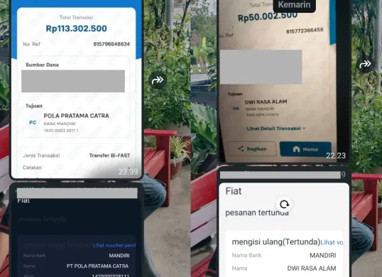 Ilustrasi bukti transaksi member saat melakukan investasi di aplikasi WPONE. (Sumber: Facebook/WPONE Indonesia)