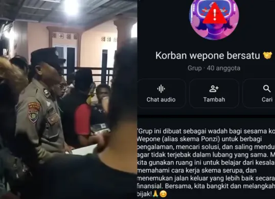 Ilustrasi dugaan penipuan skema ponzi aplikasi WPONE. (Sumber: Facebook/WPONE Indonesia)