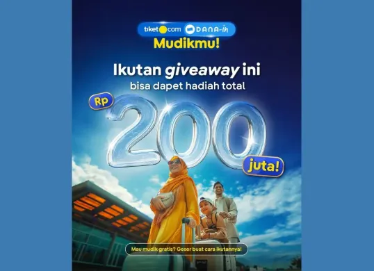 Beli tiket mudik dan berkesempatan mendapatkan hadiah Rp200 Juta (Sumber: Instagram/@tiketcom)