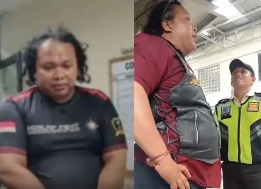 Pria ngaku jagoan Cikiwul, Bekasi akhirnya ditangkap polisi seusai memaksa meminta dana bantuan ke salah satu perusahaan. (Sumber: Tangkap Layar Instagram/@medsoszone)