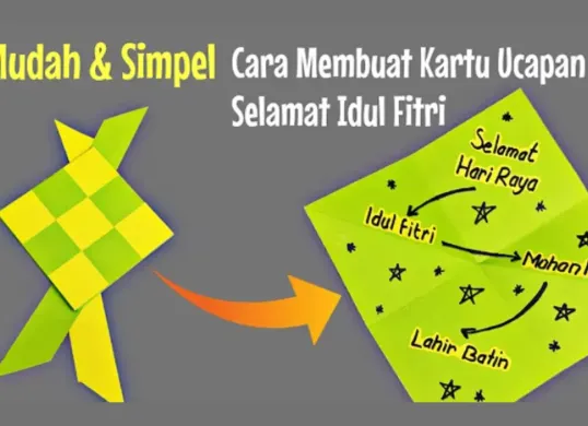 Lebaran makin berkesan dengan kartu ucapan ketupat buatan sendiri. (Sumber: Tangkapan Layar YouTube/DJGOS)