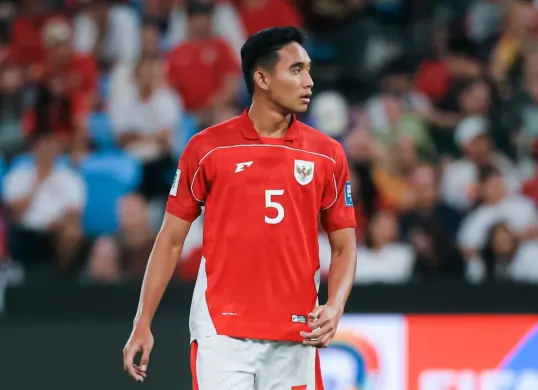 Potret pemain Timnas Indonesia, Rizky Ridho. (Sumber: X/@labiebsadat)