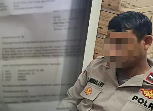 Oknum polisi yang nekat minta THR dengan kop surat palsu terciduk Propam dan langsung ditahan. (Sumber: Instagram/@bacottetanggaid)