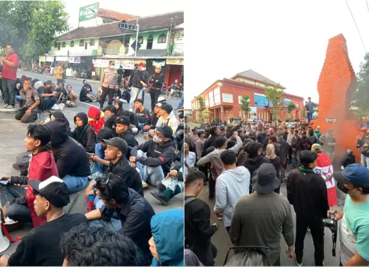 Aksi Penolakan UU TNI Makin Meluas hingga Mojokerto (Sumber: X/qoccupied)