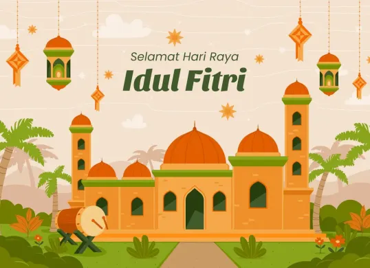 Kumpulan ucapan Minal Aidin Wal Faizin, Mohon Maaf Lahir dan Batin. (Sumber: Freepik)