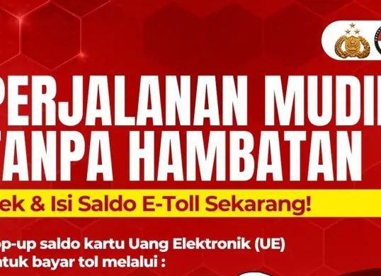 Polri himbau pengguna mobil hendak mudik lebaran untuk siapkan kartu e-toll agar menghindari antrean di gerbang tol. (Humas Polri)