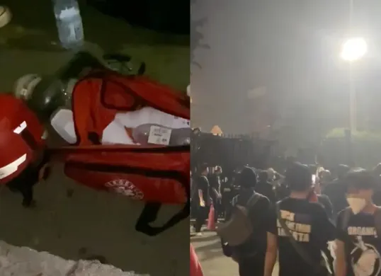 Tangkapan layar. Aksi demonstrasi tolak RUU Polri dan UU TNI di Jakarta kisruh. (Sumber: X/@barengwarga)