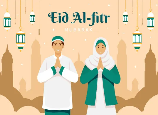 Ilustrasi Halalbihalal di hari raya Idulfitri. (Sumber: Freepik)