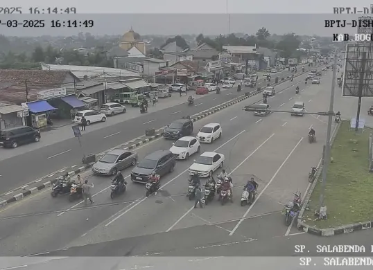Situasi terkini Simpang Salabenda, Kabupaten Bogor pada Kamis, 27 Maret 2025. (Sumber: X/ @ITSKabBogor)