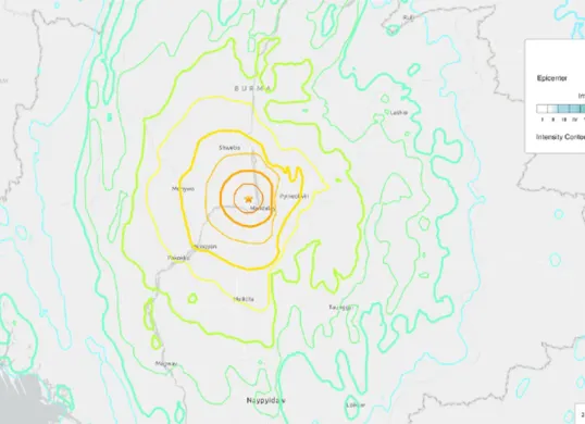 Gempa dahsyat 7,7 SR mengguncang Myanmar, terasa hingga Bangkok (Sumber: earthquake.usgs.gov)