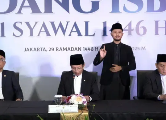 Hasil sidang isbat dari pemerintah hari ini Sabtu, 29 Maret 2025. (Sumber: YouTube/Kemenag RI)
