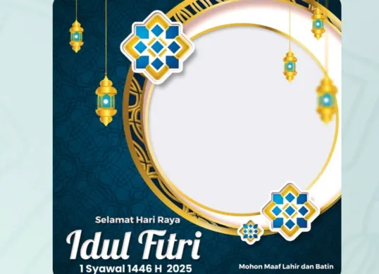Ilustrasi twibbon lebaran 2025. (Sumber: Twibbonzie/reviewsteknologikutech)