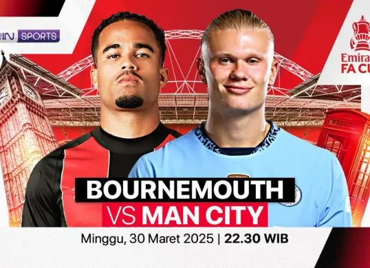 Link live streaming Bournemouth vs Manchester City. (Sumber: Vidio)