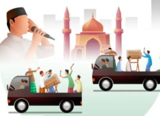 Ilustrasi takbir keliling malam Idul Fitri, Dirlantas Polda Metro Jaya melarang masyarakat konvoi untuk lakukan takbir keliling di wilayah Ibu Kota Jakarta. (Sumber: Ilustrasi Pinterest)