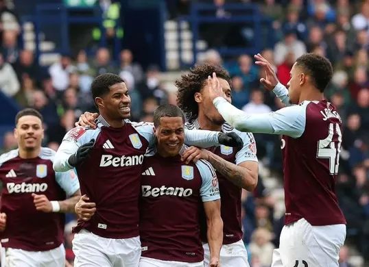 Hasil perempat final Piala FA,Preston North End vs Aston Villa, Marcus Rashford memborong dua gol kemenangan tim tamu. (Sumber: Instagram @avfcofficial)