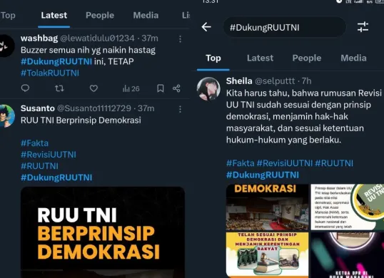 tagar dukung UU TNI trending di X (Sumber: X/trending)