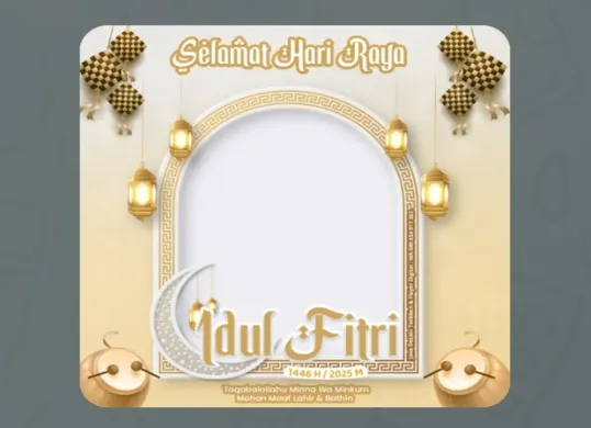 Rayakan Lebaran dengan lebih meriah dengan memilih 15 Twibbon ucapan Idul Fitri 1446 H gratis dan mudah digunakan. (Sumber: twibbonzie)