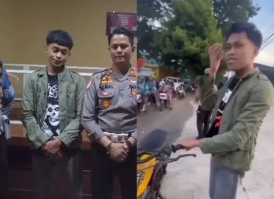 Pengendara motor arogan yang mengaku anak pensiunan polisi di Maros akhirnya meminta maaf. (Sumber: Tangkap Layar Instagram/@medsoszone)