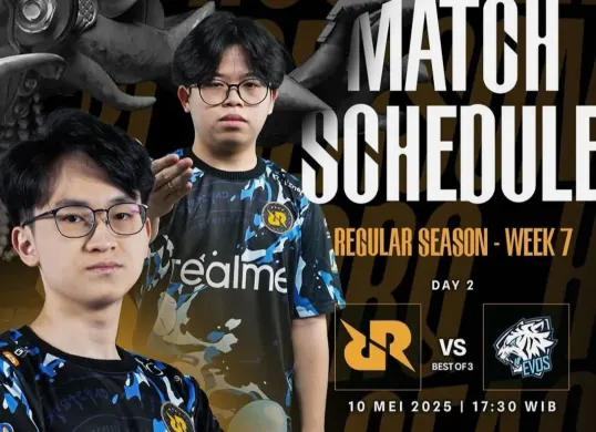 Jadwal MPL Indonesia season 15 mempertemukan tim Evos vs RRQ Hoshi hari ini Sabtu 10 Mei 2025. (IG RRQ)