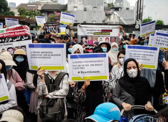 Aksi Damai Pencari Suaka di Jakarta