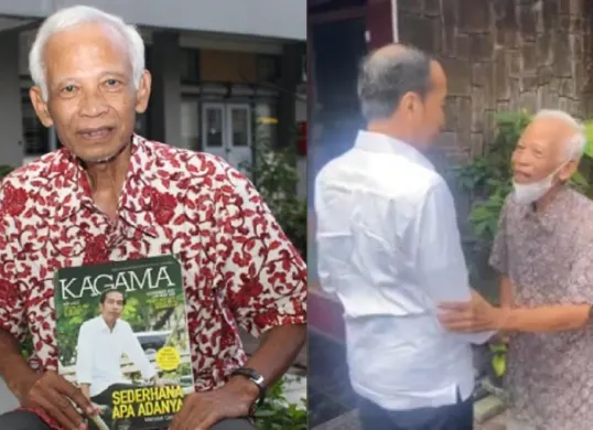 Kasmudjo, mantan dosen Fakultas Kehutanan UGM di kediamannya saat dikunjungi oleh Jokowi.