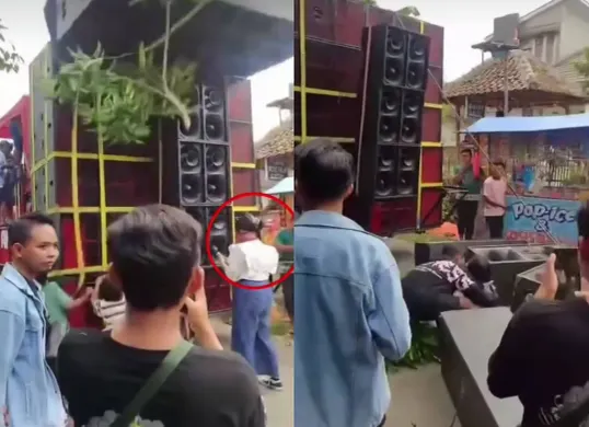 Detik-detik sound Horeg roboh menimpa penonton di Bondowoso, Jawa Timur viral di medsos hingga menuai komentar netizen. (Sumber: Tangkap layar Instagram/@medsoszone)