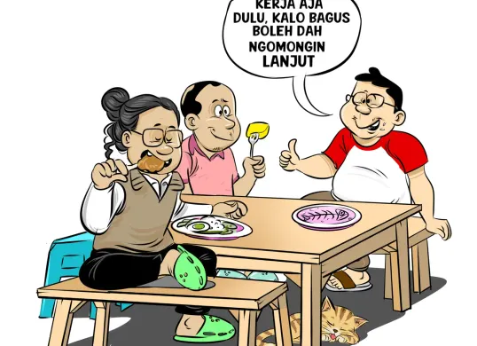 Obrolan Warteg: Urusan Politik Ada Waktunya (Sumber: Poskota/Arif Setiadi)