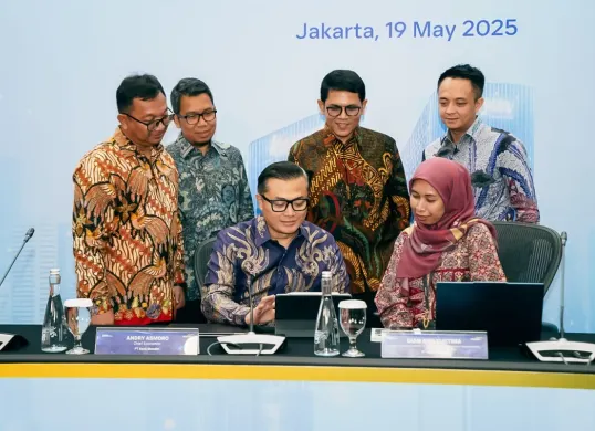 Mandiri Economic Outlook Q2 2025 bertajuk Building Resillience in the Midst of Global Turbulence di Jakarta, Senin, 19 Mei 2025.