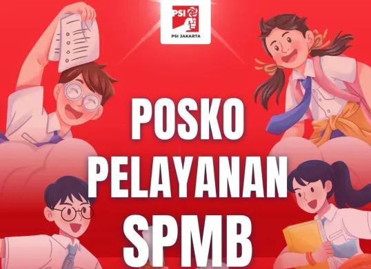 Baner Posko Pelayanan SPMB PSI Jakarta. (Sumber: Kominfotik PSI Jakarta)